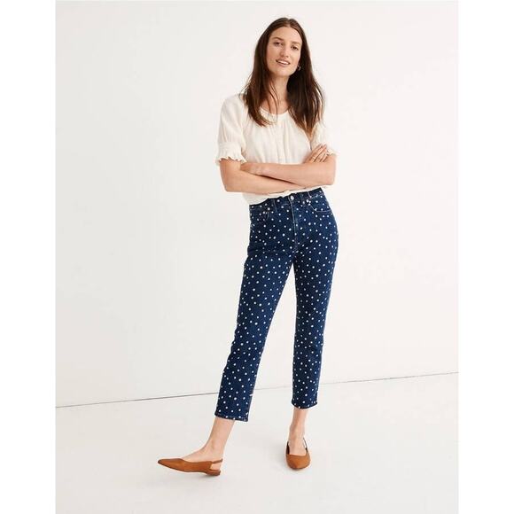 Madewell Cropped Jeans with Dot Pattern - Picture 2 of 9